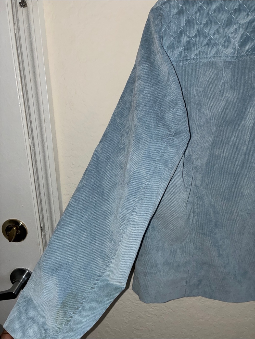 Alfred Dunner Light Blue Suede-Effect Jacket - Picture 11 of 12